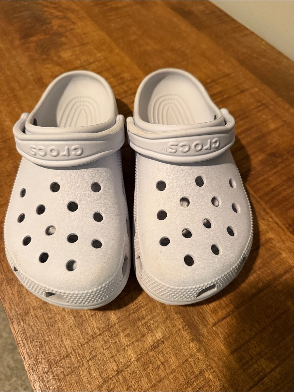 CROCS Light Grey Classic Clog with Heel Strap